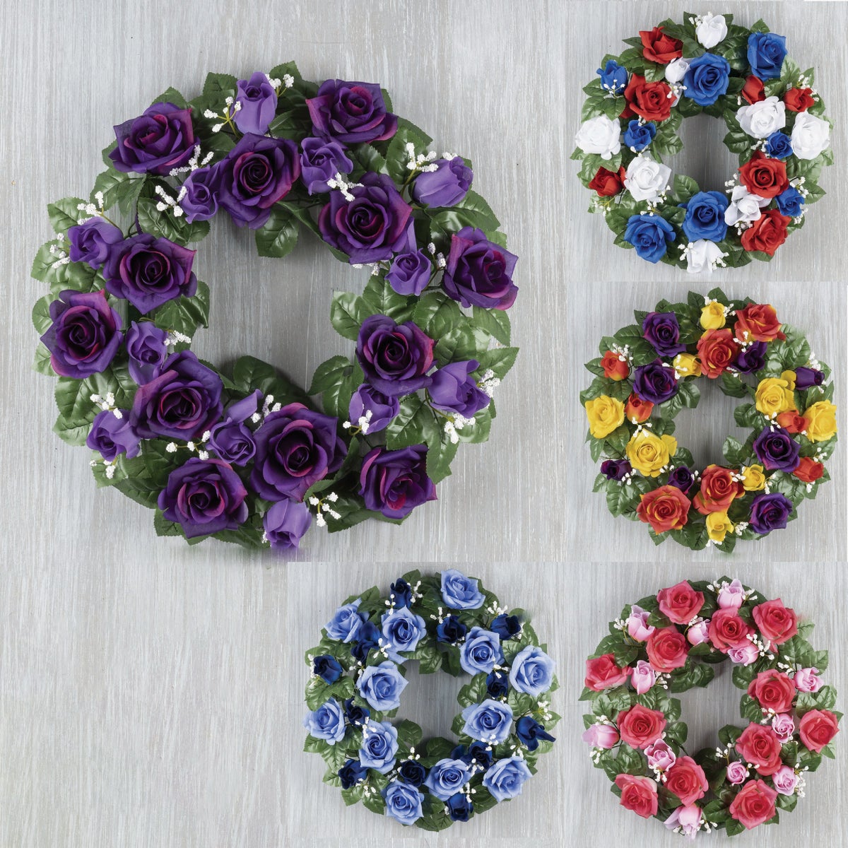 Gerson 16 In. Rosebud Memorial Wreath Display