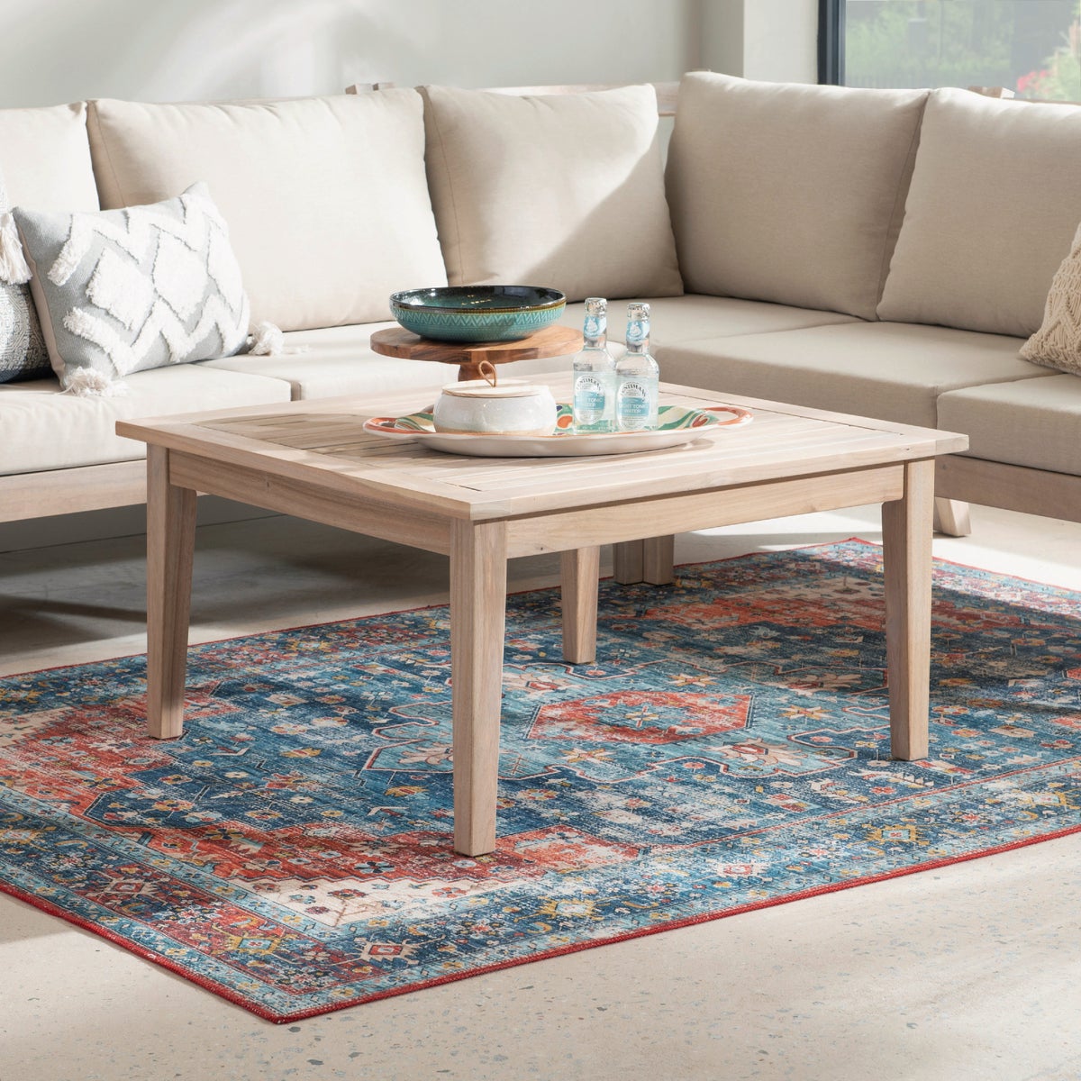 Linon Svana 31.5 In. W. Square Natural Acacia Wood Coffee Table Image 4