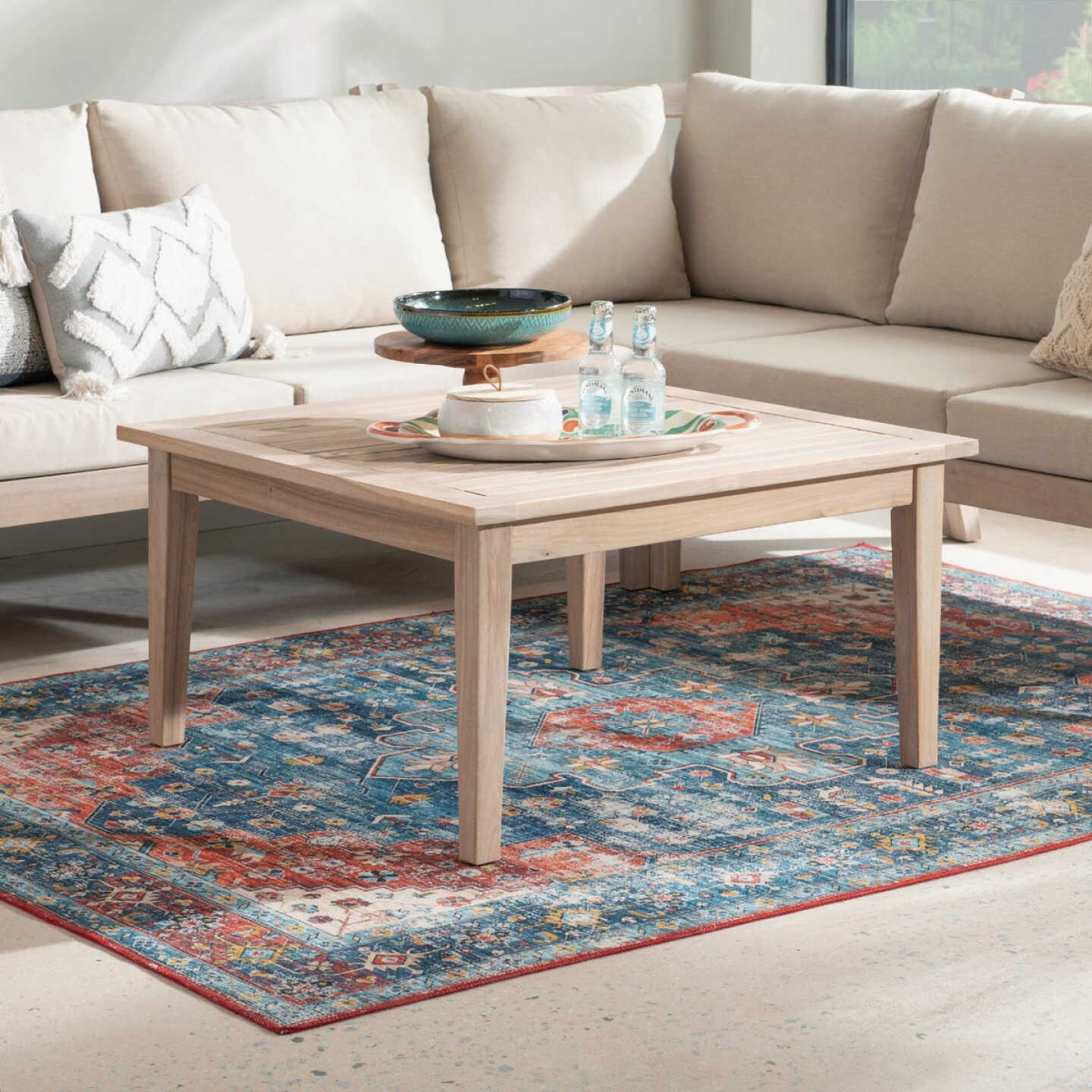 Linon Svana 31.5 In. W. Square Natural Acacia Wood Coffee Table Image 4