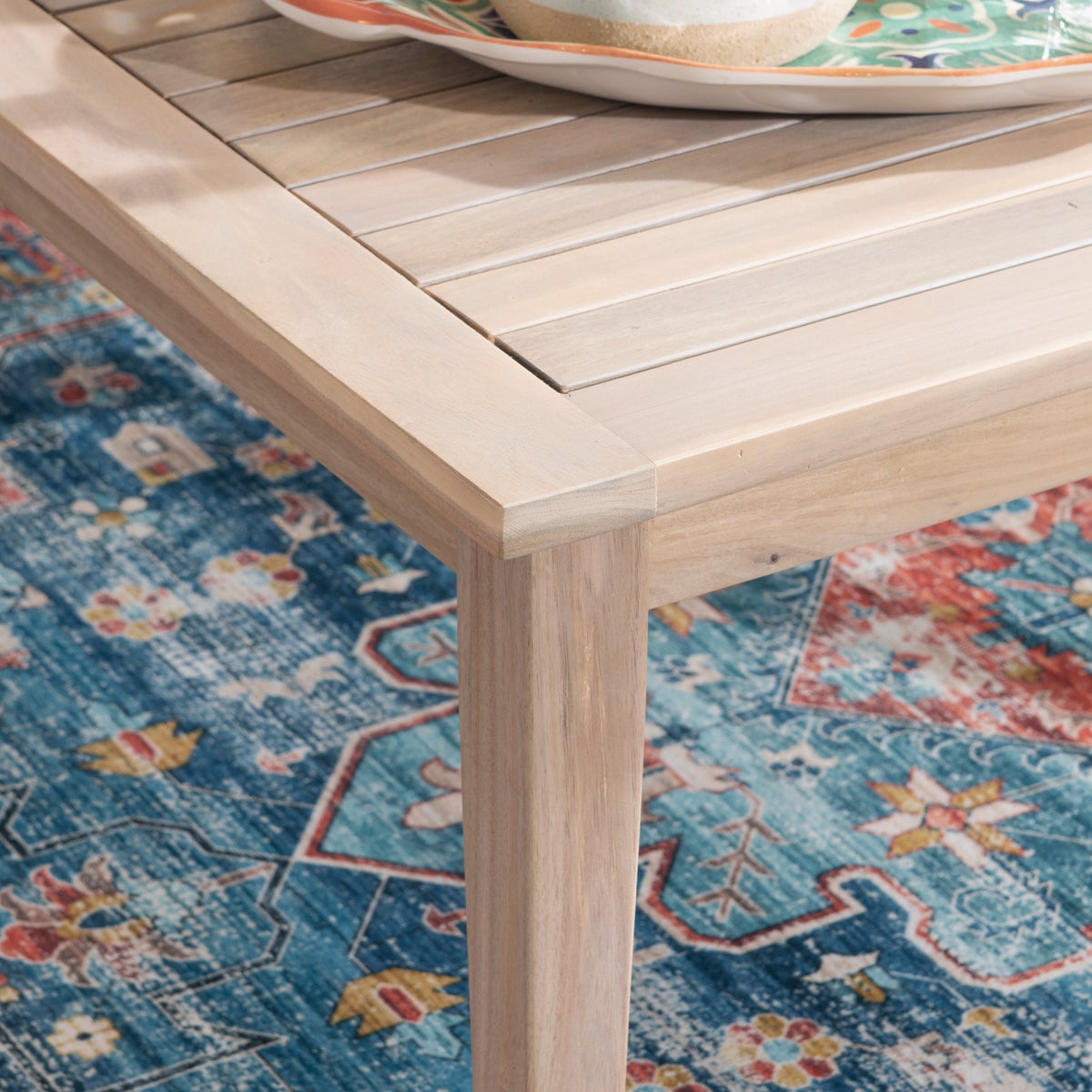 Linon Svana 31.5 In. W. Square Natural Acacia Wood Coffee Table Image 3