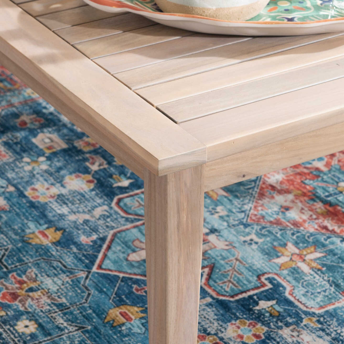 Linon Svana 31.5 In. W. Square Natural Acacia Wood Coffee Table Image 3