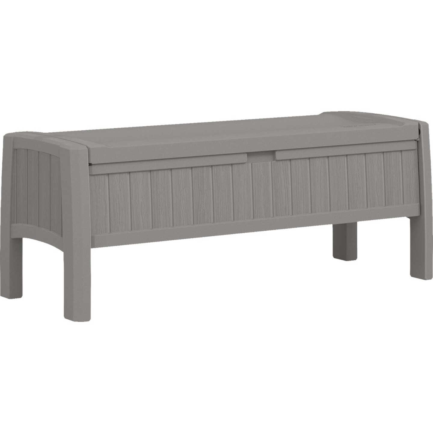 Suncast 30 Gal. Dove Gray 2-Seat Storage Bench Image 1