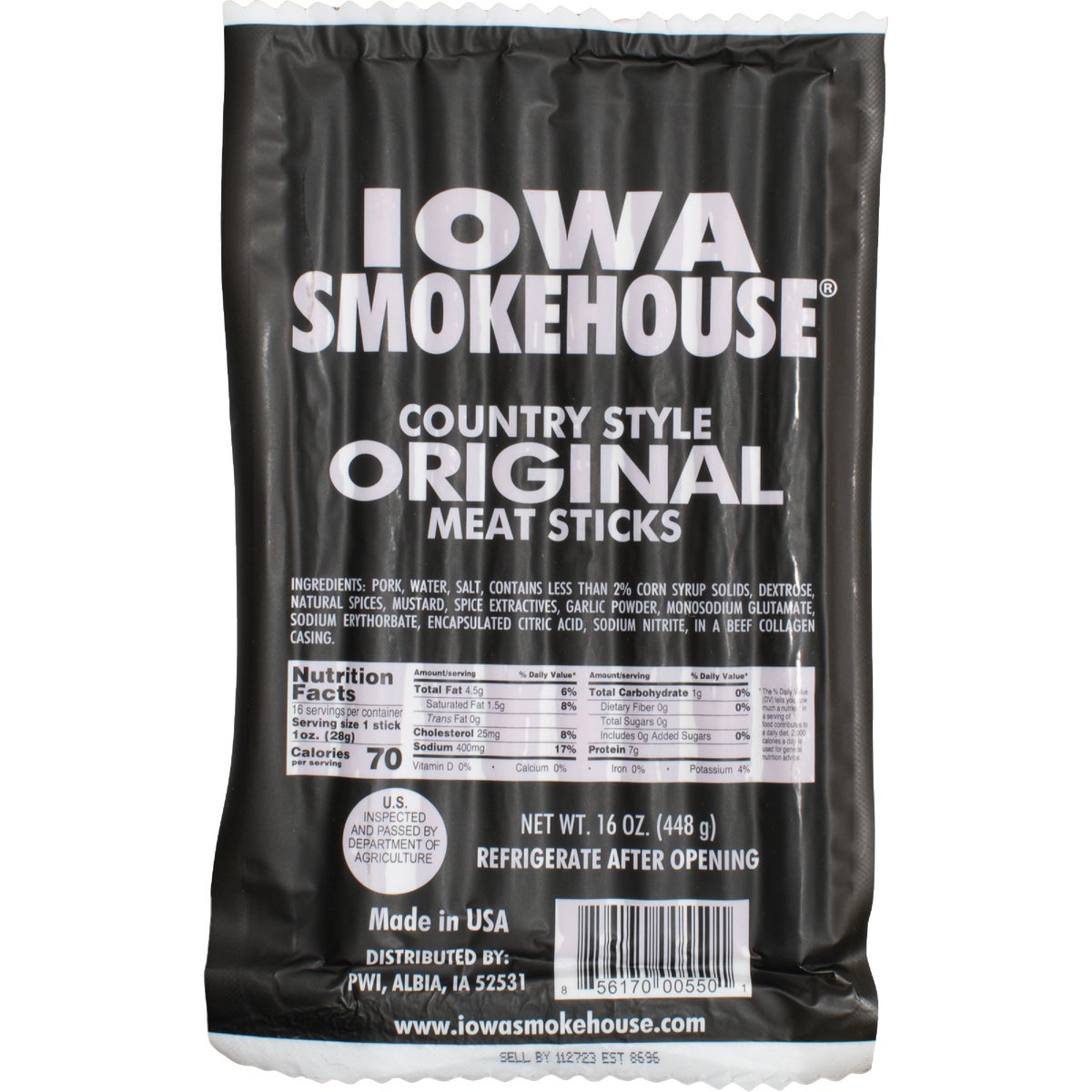 Iowa Smokehouse 16 Oz. Original Country Style Meat Stick Jerky