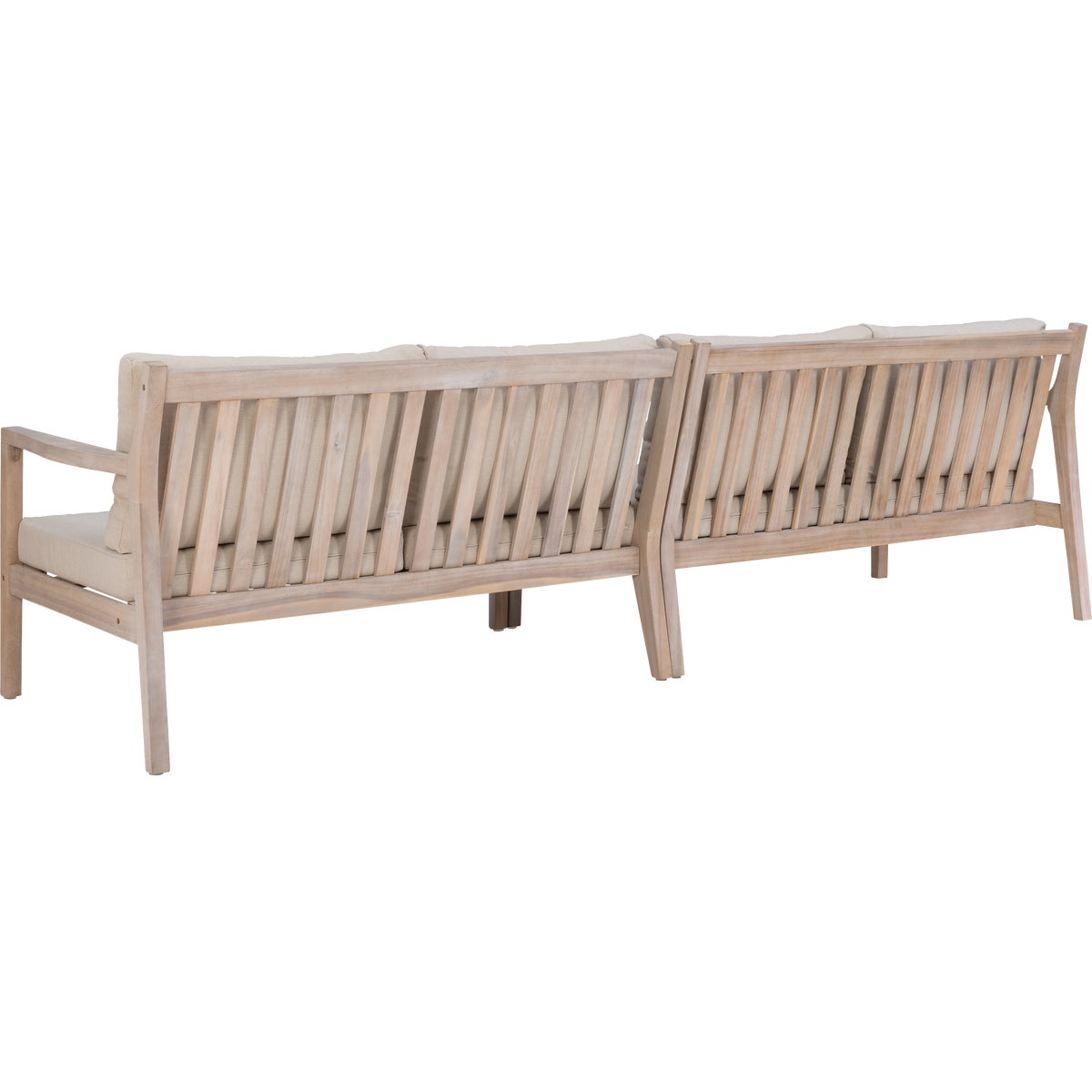 Linon Svana 54 In. W. x 32 In. D. Natural Finish Wood Loveseat Set with Beige Cushions (2-Piece) Image 5