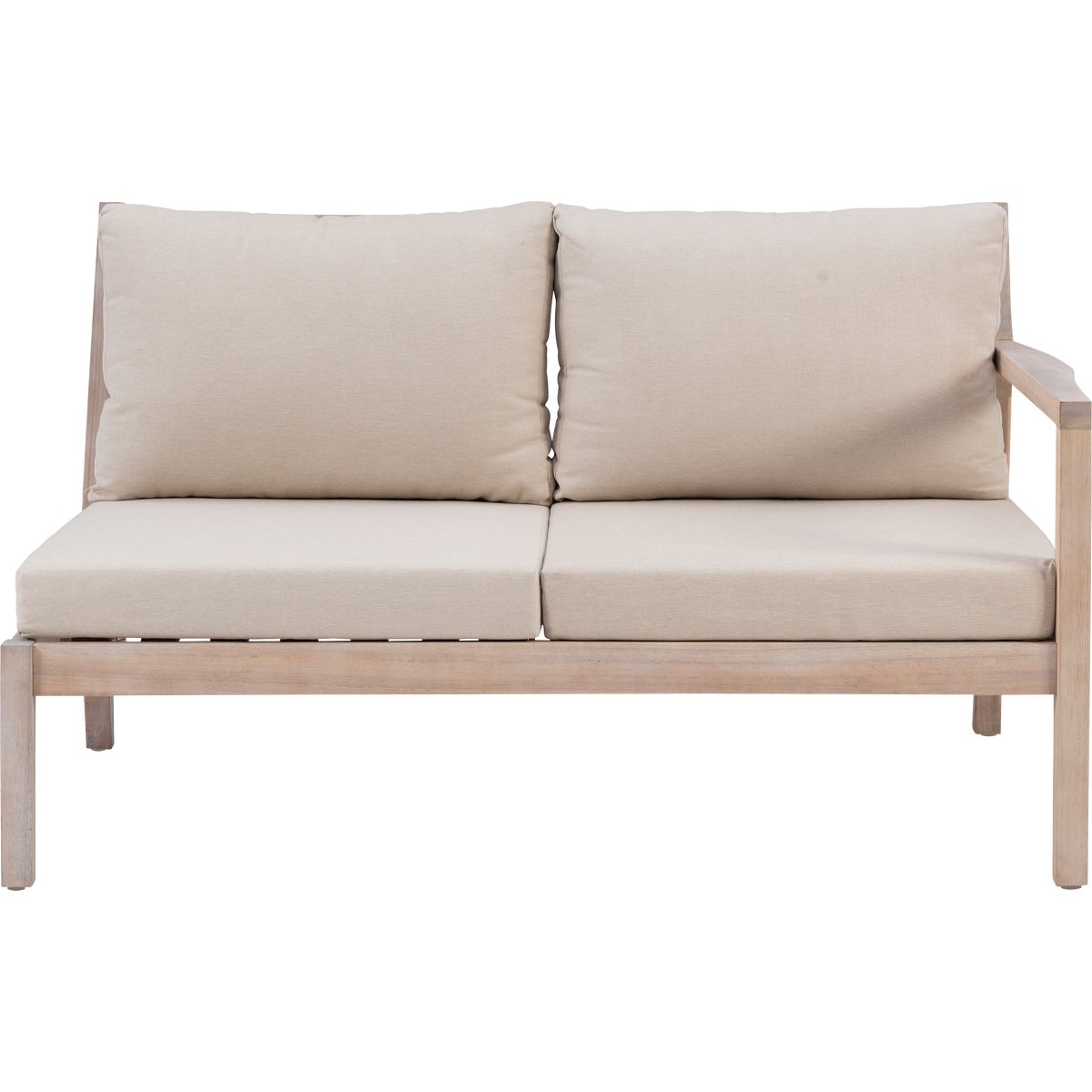 Linon Svana 54 In. W. x 32 In. D. Natural Finish Wood Loveseat Set with Beige Cushions (2-Piece) Image 6