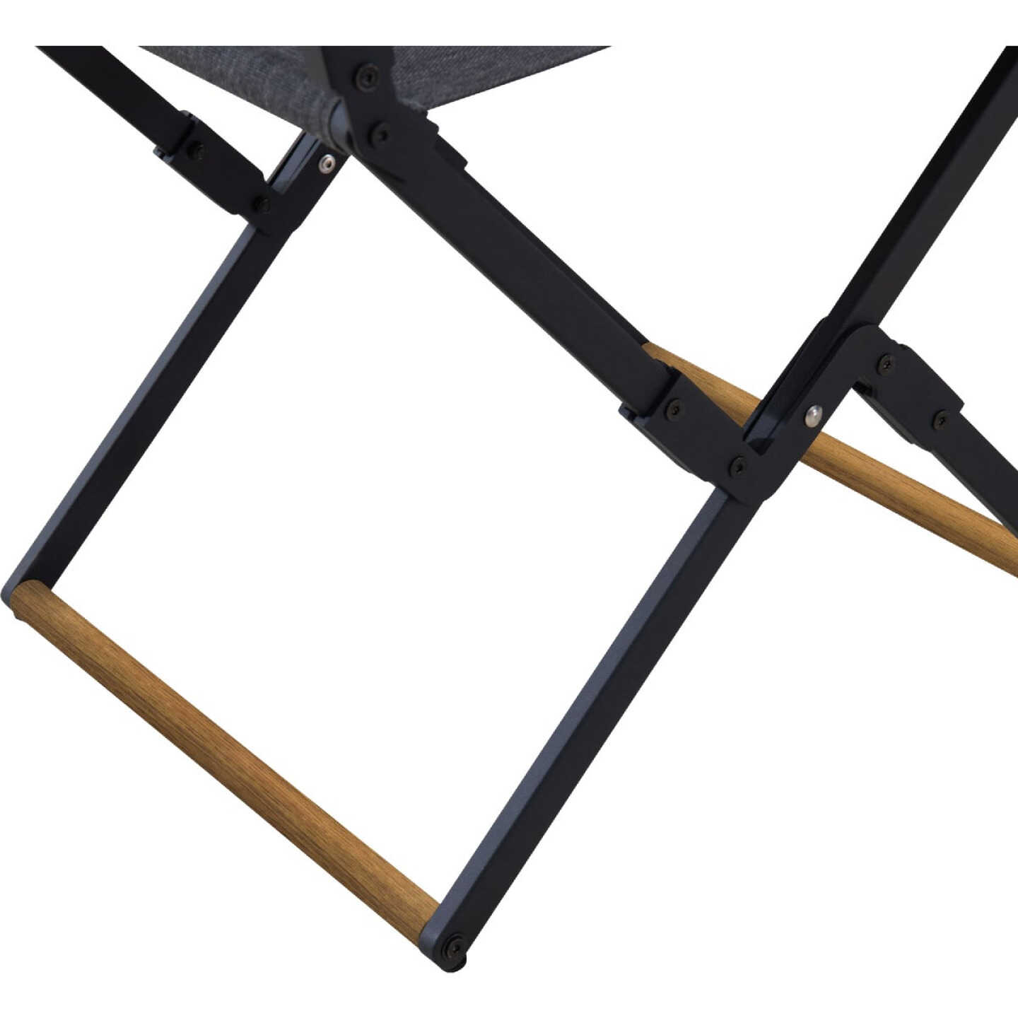 Sunjoy Heavy-Duty Steel Textilene Charcoal Folding Chair Image 6