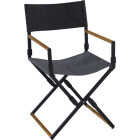 Sunjoy Heavy-Duty Steel Textilene Charcoal Folding Chair Image 1