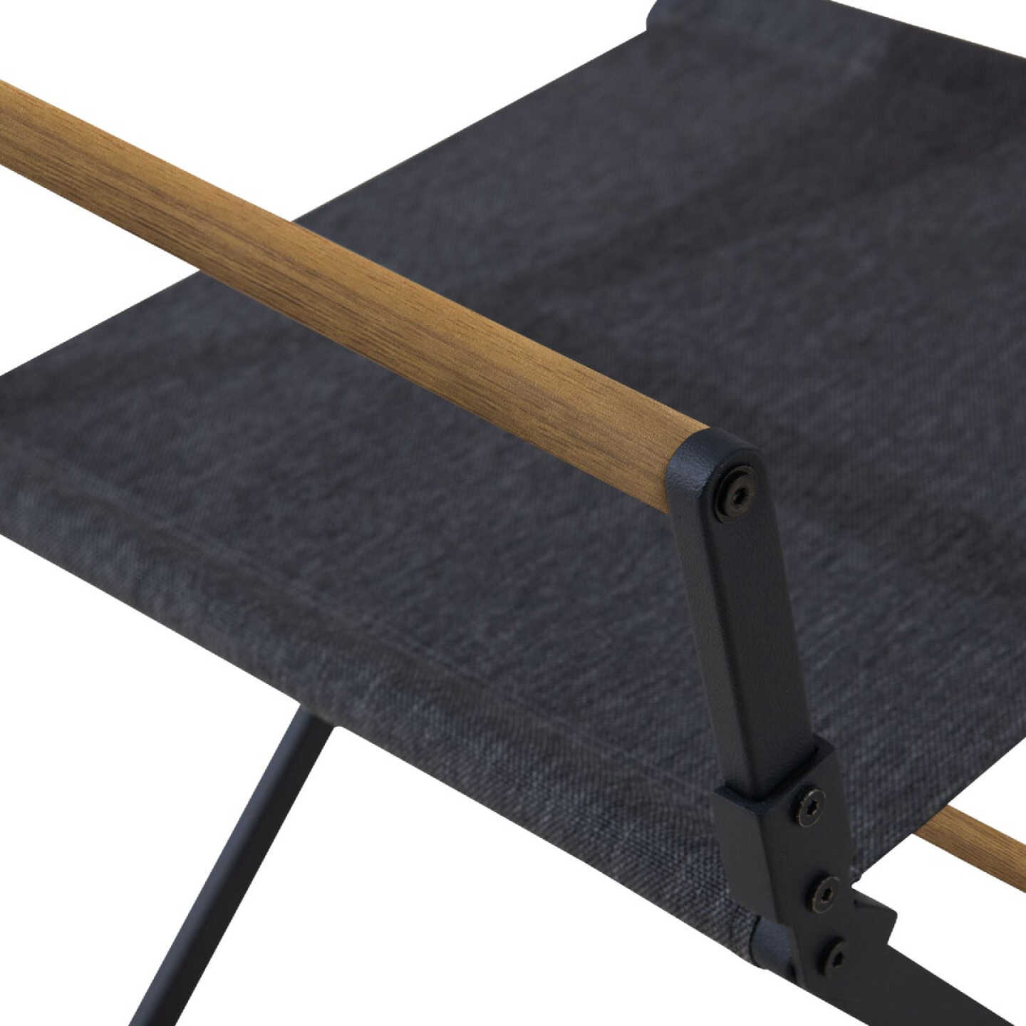 Sunjoy Heavy-Duty Steel Textilene Charcoal Folding Chair Image 5