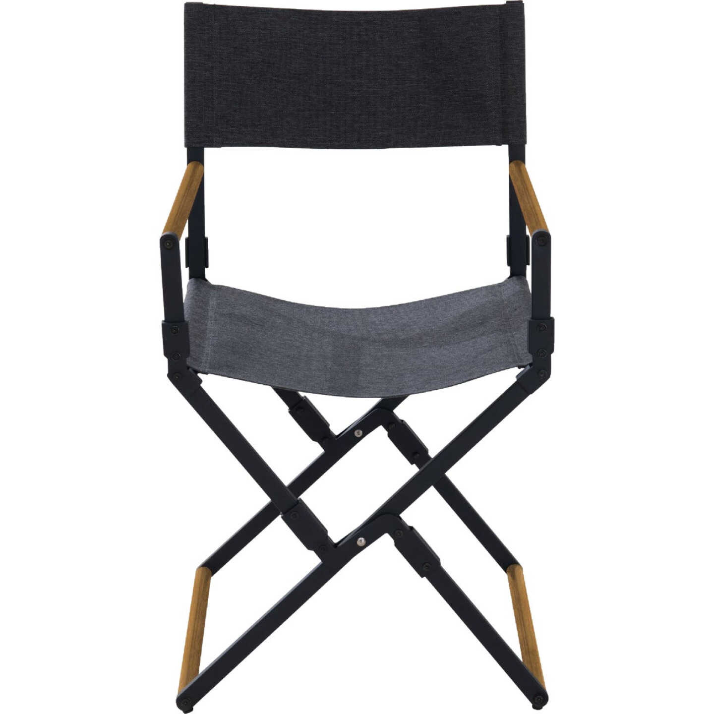 Sunjoy Heavy-Duty Steel Textilene Charcoal Folding Chair Image 2