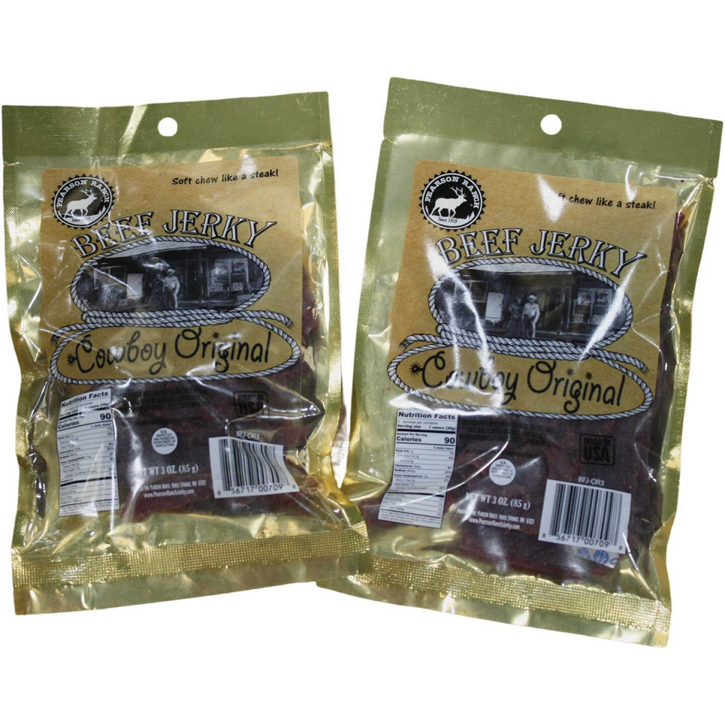 Pearson Ranch Jerky 3 Oz. Cowboy Original Premium Whole Muscle Jerky Image 3