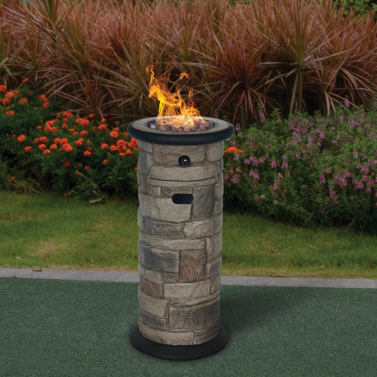 Bond Wellsville 13 In. W. x 28.35 In. H. x 13 In. L. Cylinder Gas Fire Column