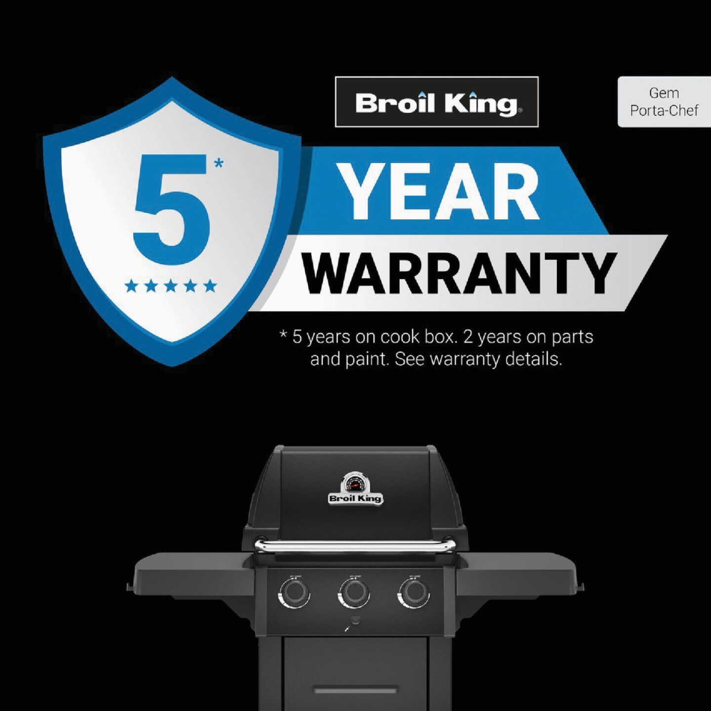 Broil King Gem 310 3-Burner Black 24,000 BTU LP Gas Grill Image 2