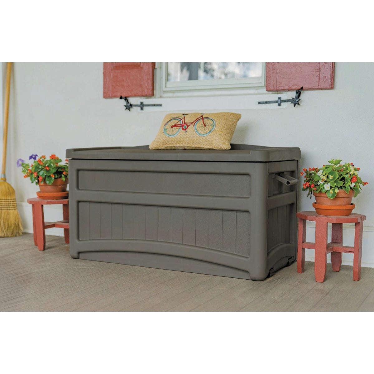 Suncast 73 Gal. Stone Gray Medium Deck Box Image 3