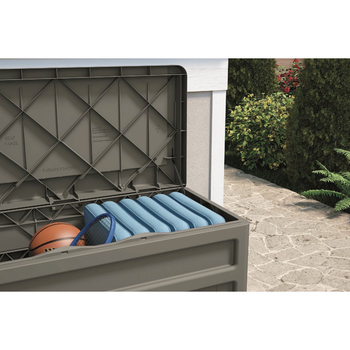 Suncast 73 Gal. Stone Gray Medium Deck Box Image 2
