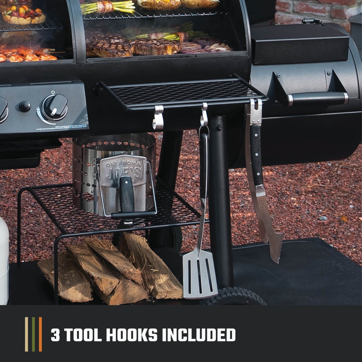 Oklahoma Joe's Canyon Combo Charcoal/Gas Smoker & Grill Image 6