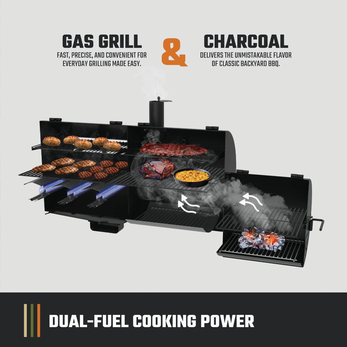 Oklahoma Joe's Canyon Combo Charcoal/Gas Smoker & Grill Image 4