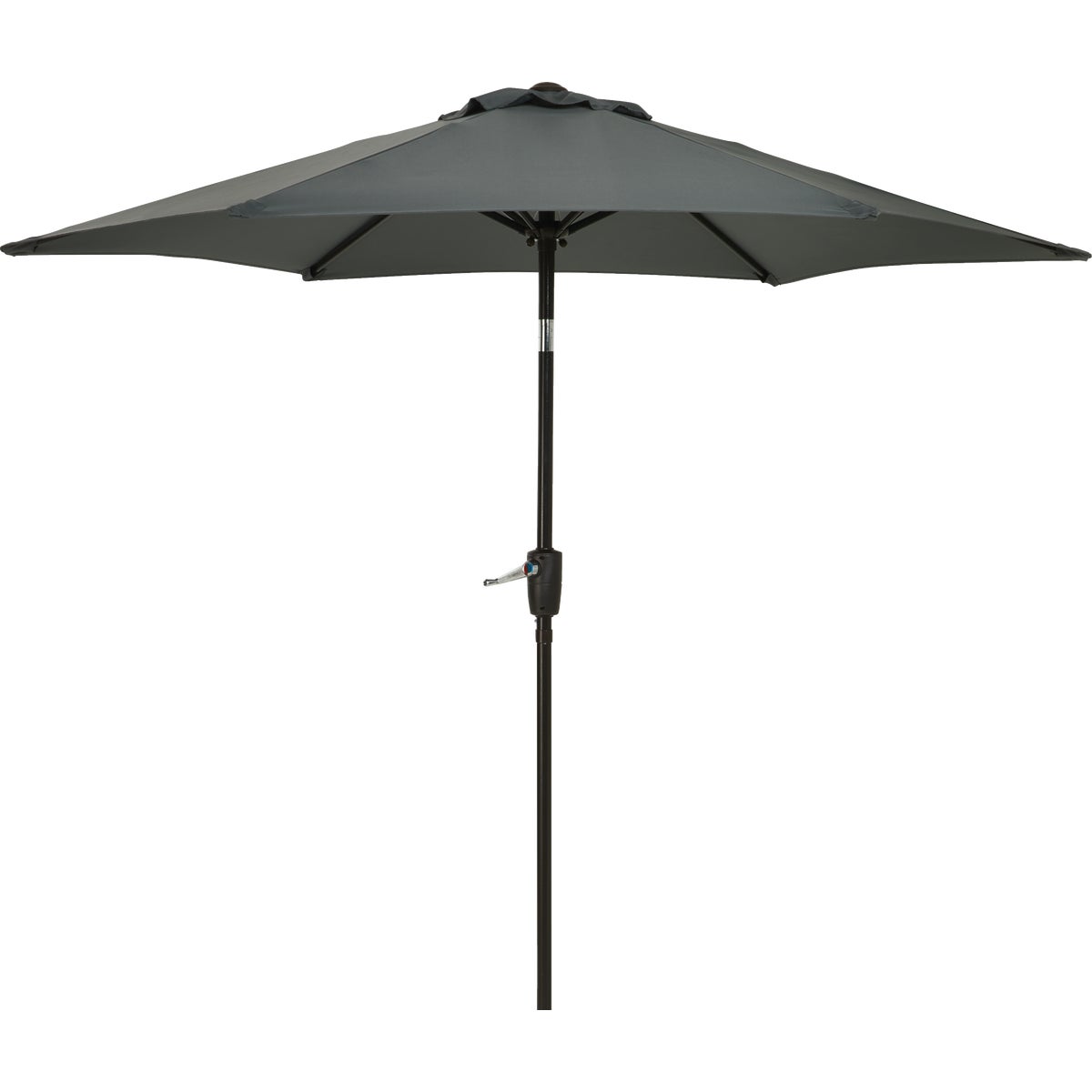 Outdoor Expressions 9 Ft. Pulley Gray Market Patio Umbrella with Chrome Plated Hardware