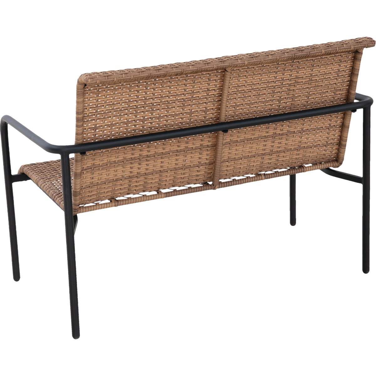 Sunjoy Brown Wicker Heavy-Duty Steel Outdoor Stacking Loveseat Image 5