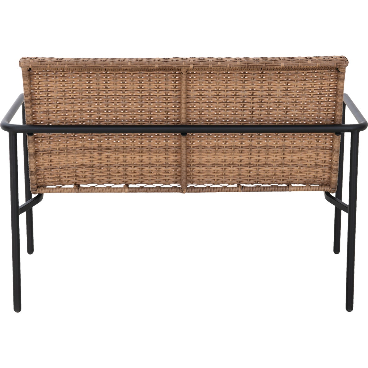 Sunjoy Brown Wicker Heavy-Duty Steel Outdoor Stacking Loveseat Image 4