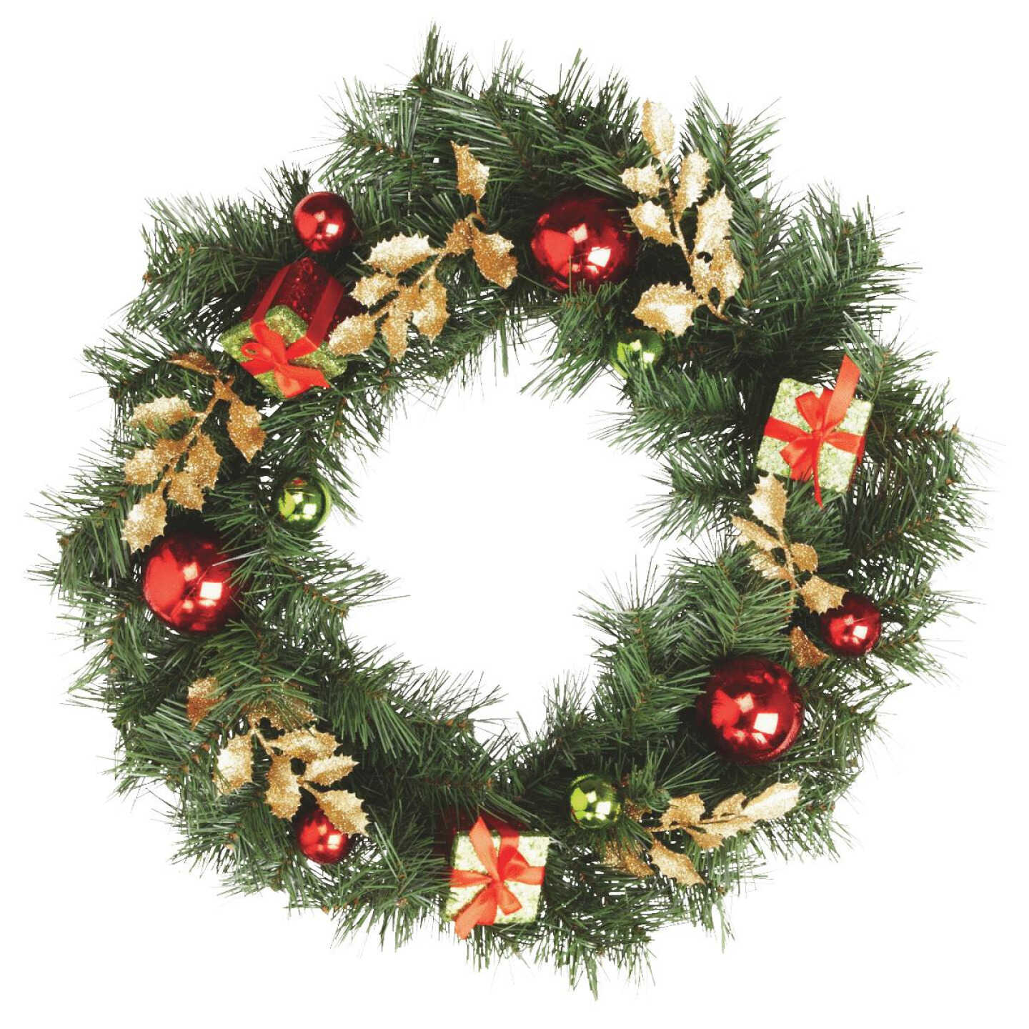 24" BALL PRESENT WREATH Image 1