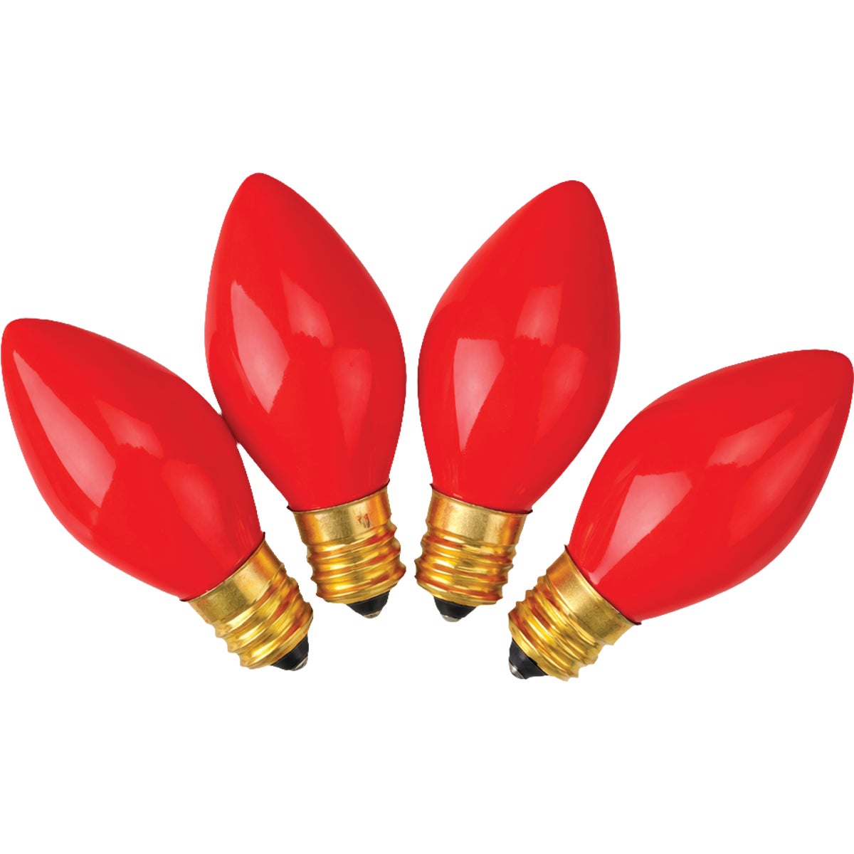Home Impressions C7 Red Ceramic 125V Replacement Light Bulb (4-Pack)