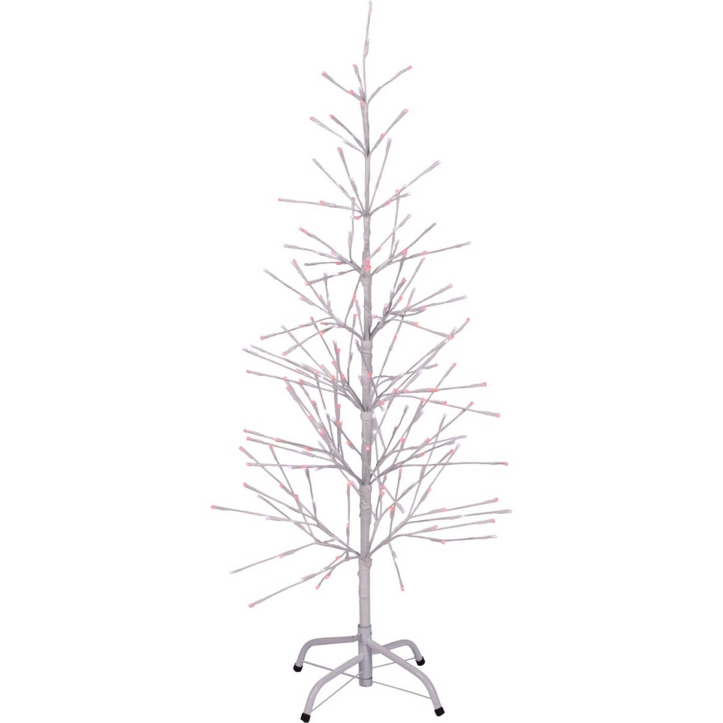 Holiday Bright Lights 4 Ft. Red & Green LED Double Twinkle Hollyberry Lighted Twig Tree Image 1