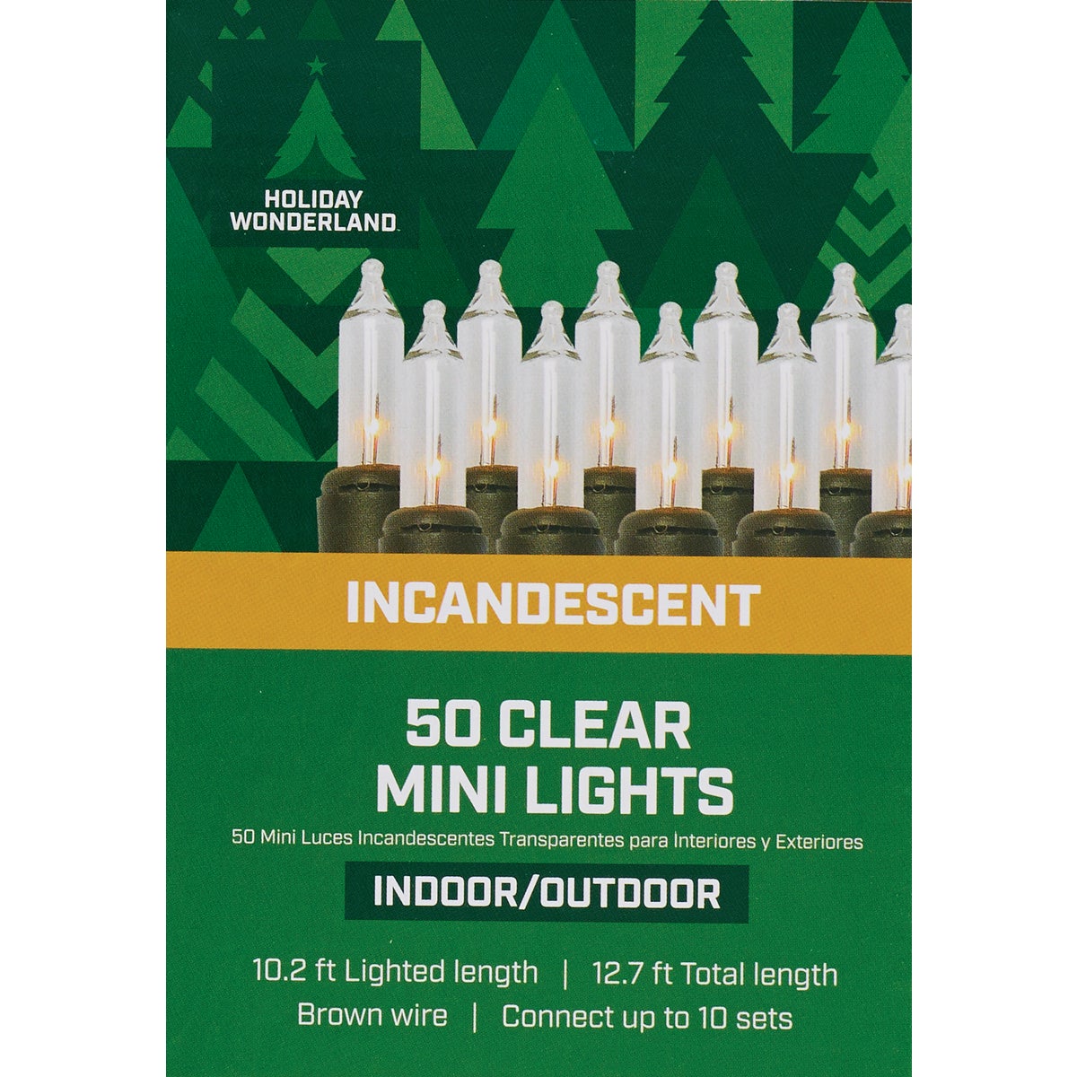 Home Impressions Clear 50-Bulb Mini Incandescent Light Set with Brown Wire Image 2