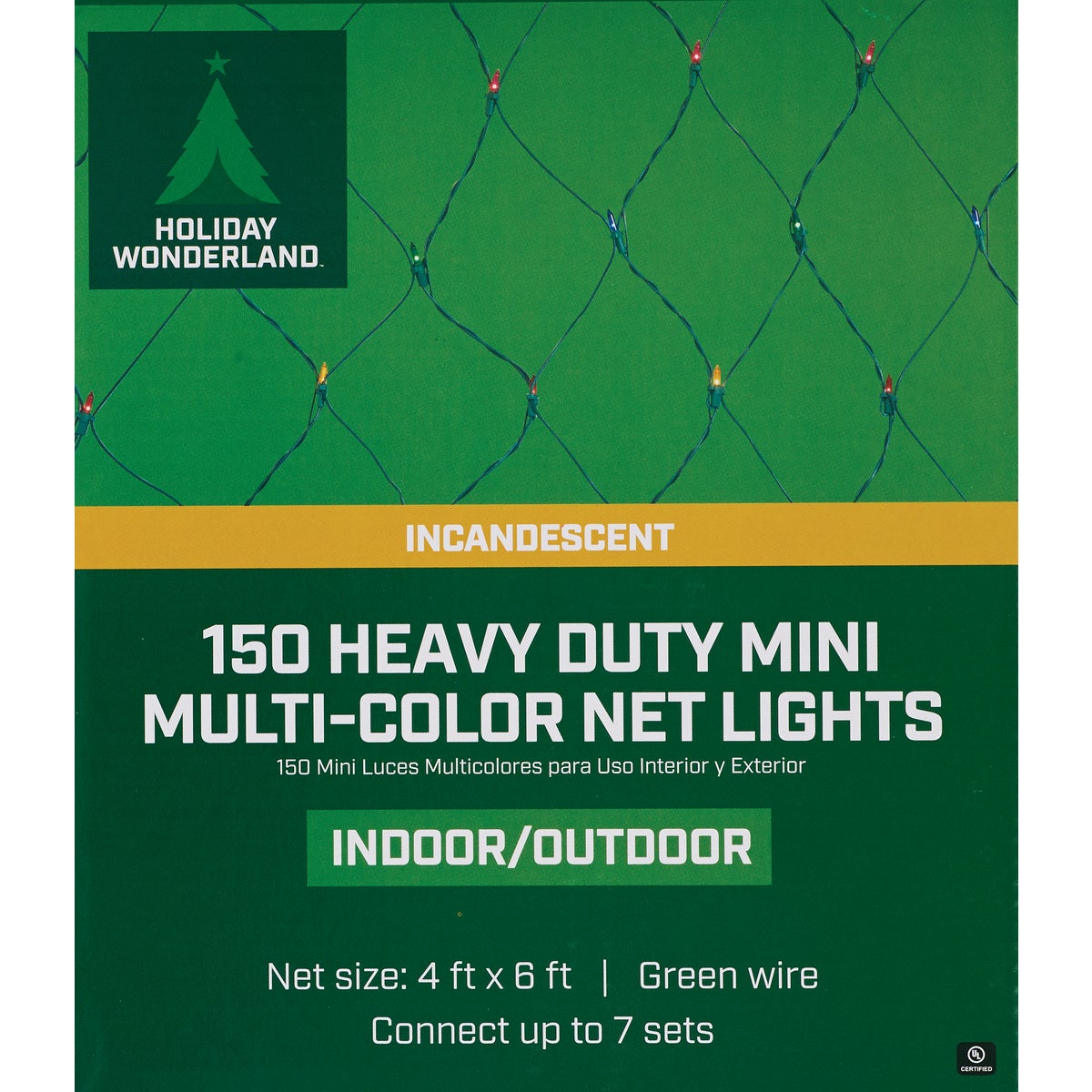 Home Impressions Multi 150-Bulb Mini Incandescent 4 Ft. x 6 Ft. Heavy-Duty Net Light Set Image 4