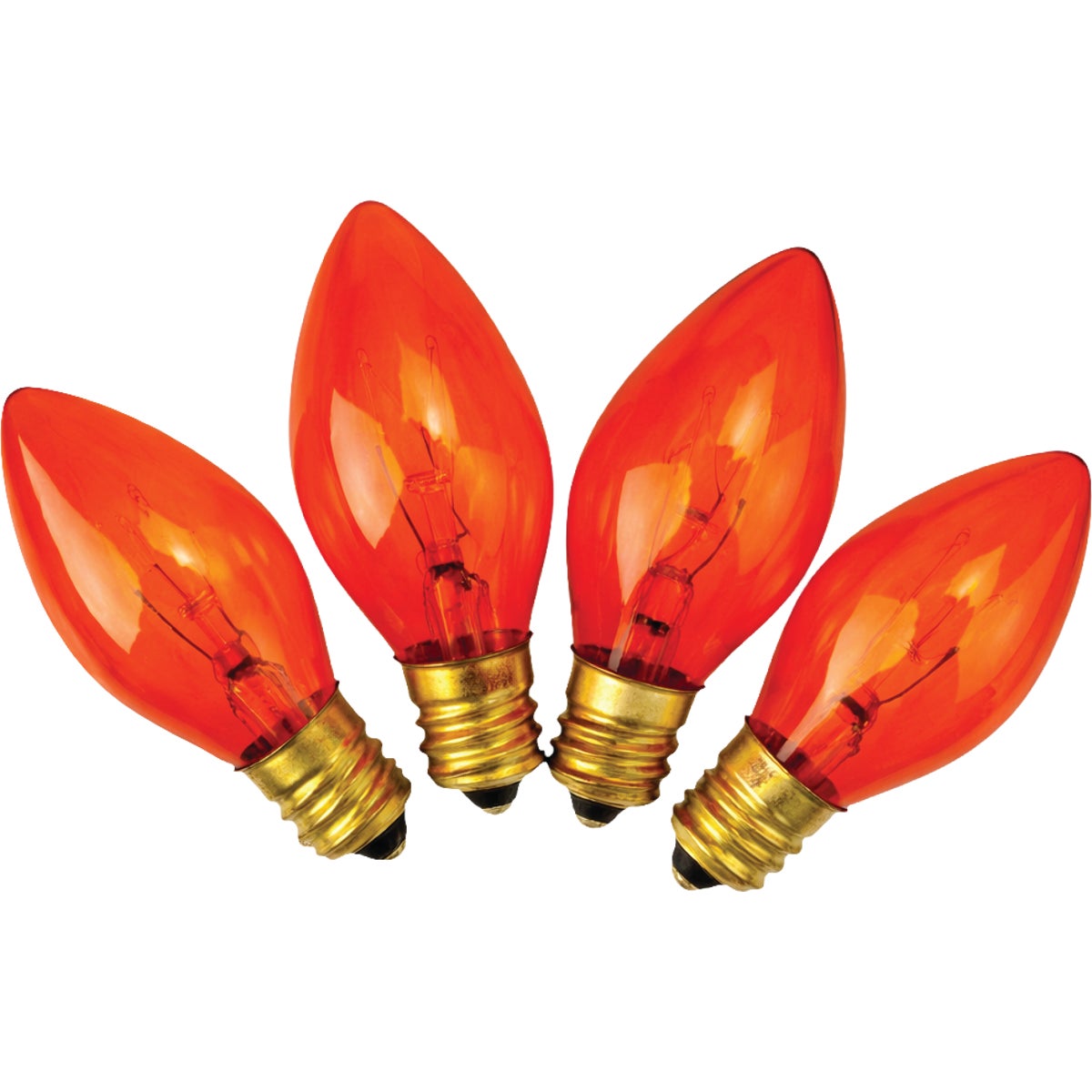 Home Impressions C7 Orange Transparent 125V Replacement Light Bulb (4-Pack) Image 1