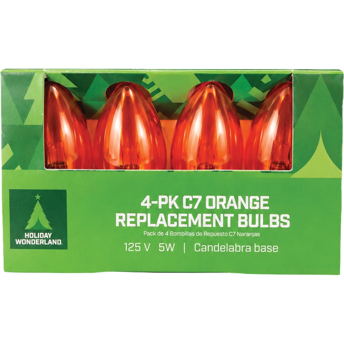 Home Impressions C7 Orange Transparent 125V Replacement Light Bulb (4-Pack) Image 2
