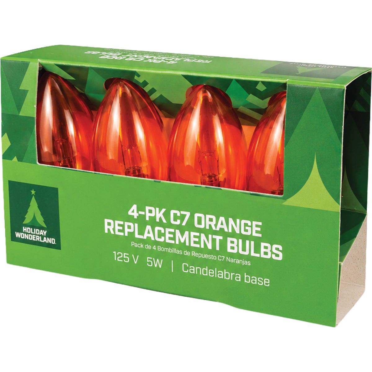 Home Impressions C7 Orange Transparent 125V Replacement Light Bulb (4-Pack) Image 3