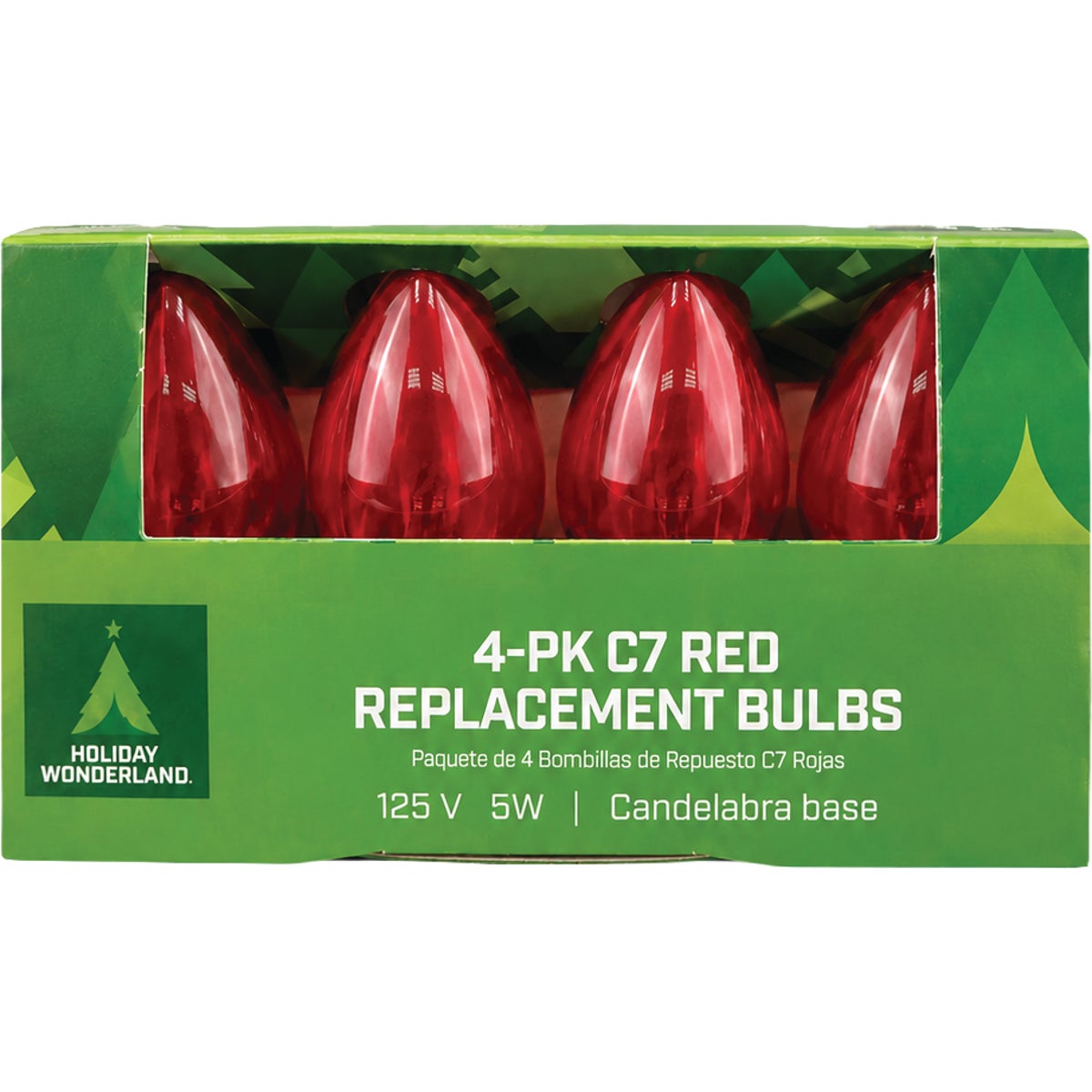 Home Impressions C7 Red Transparent 125V Replacement Light Bulb (4-Pack) Image 2