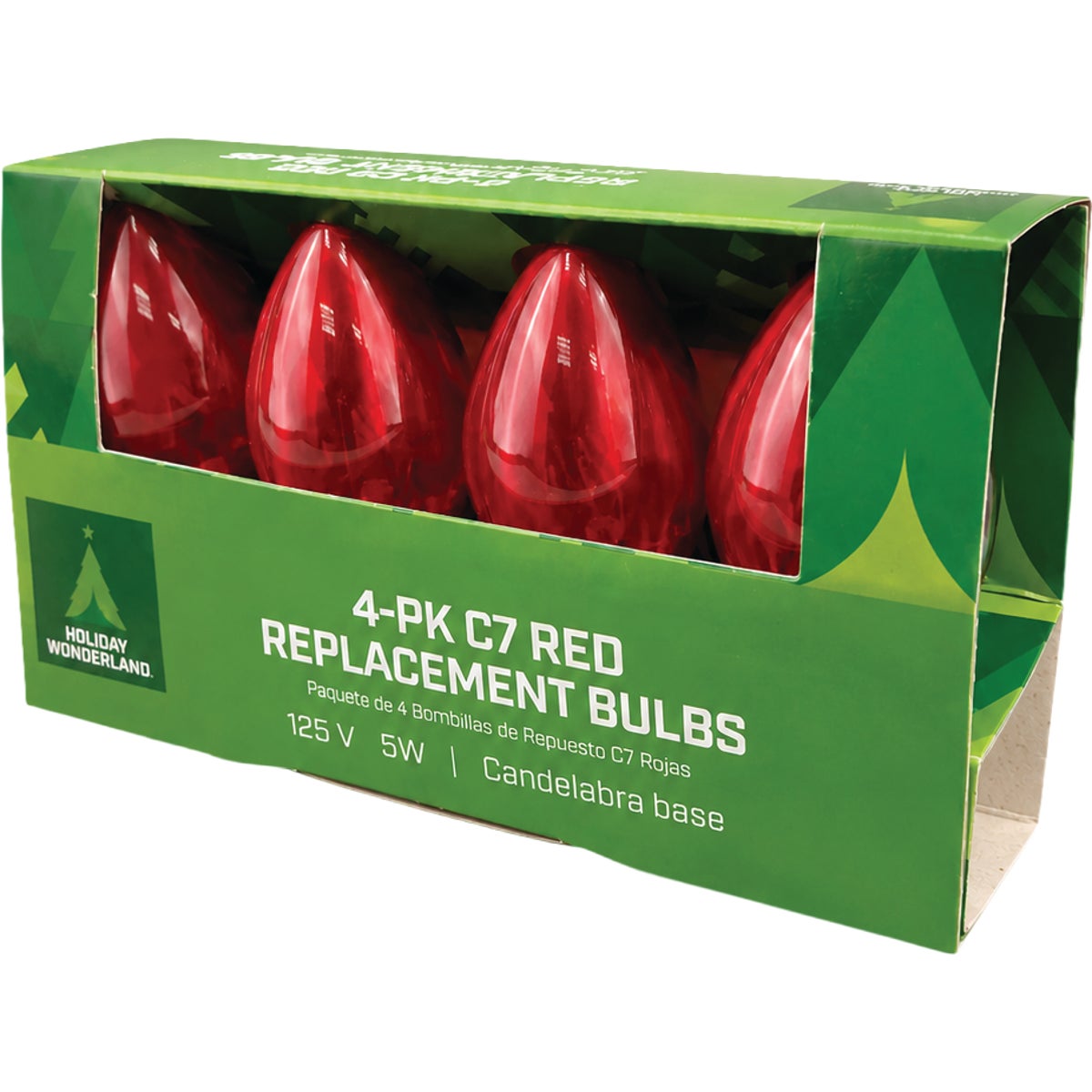 Home Impressions C7 Red Transparent 125V Replacement Light Bulb (4-Pack) Image 3