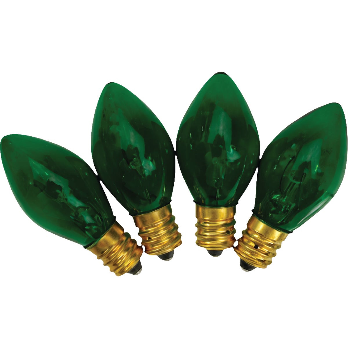 Home Impressions C7 Green Transparent 125V Replacement Light Bulb (4-Pack) Image 1