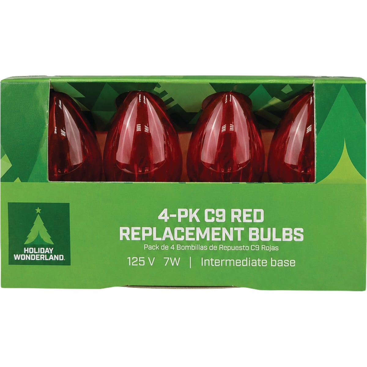 Home Impressions C9 Red Transparent 125V Replacement Light Bulb (4-Pack) Image 2