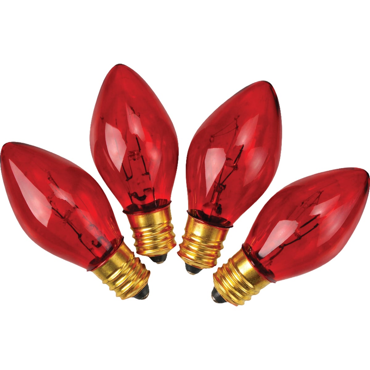 Home Impressions C9 Red Transparent 125V Replacement Light Bulb (4-Pack) Image 1