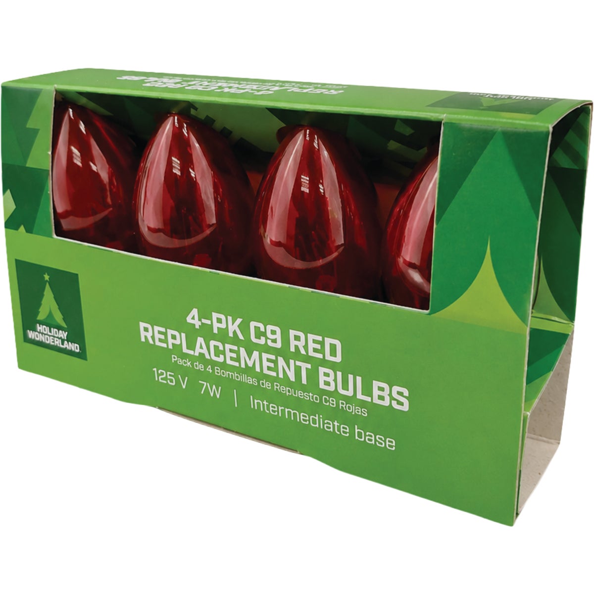 Home Impressions C9 Red Transparent 125V Replacement Light Bulb (4-Pack) Image 3