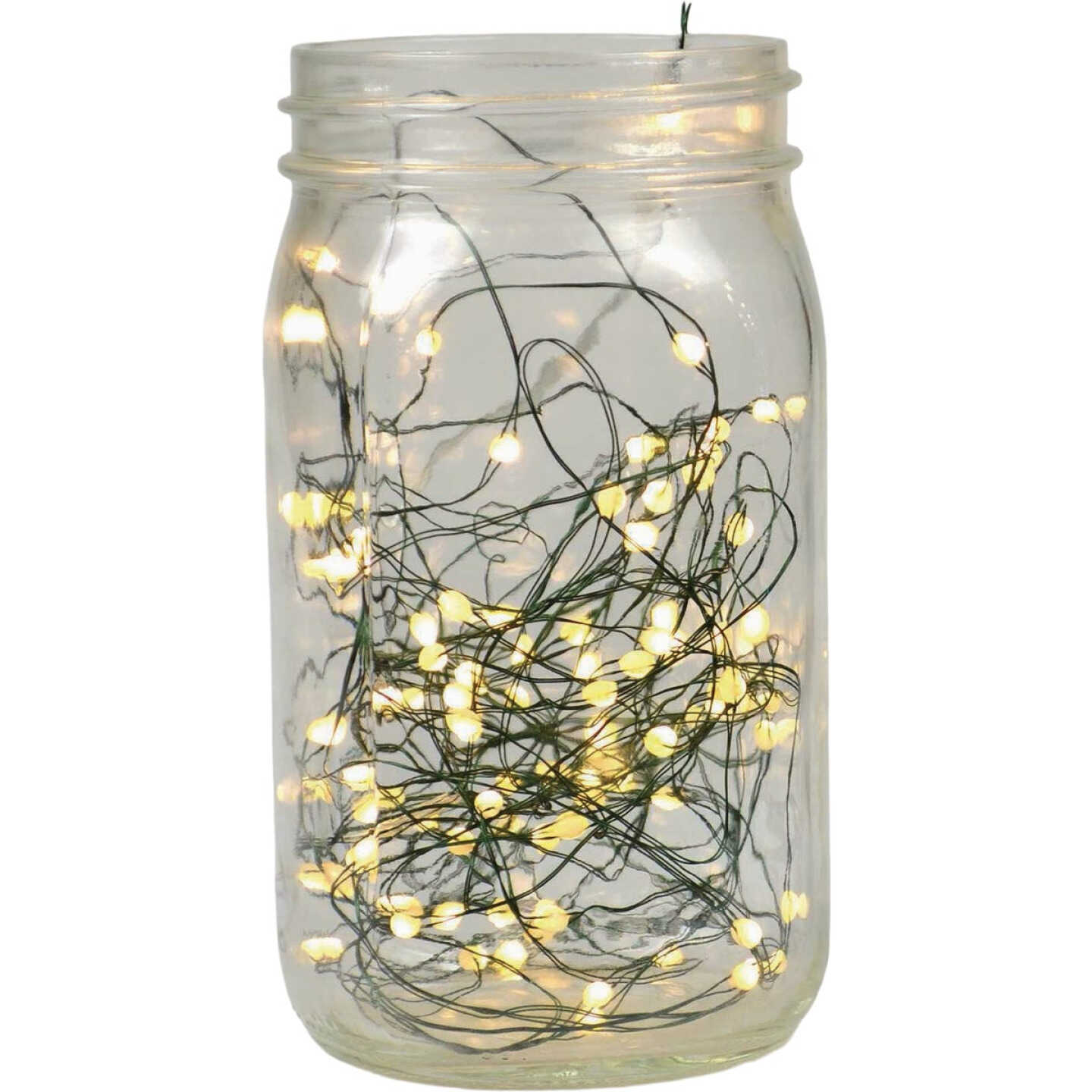 Holiday Bright Lights 100-Bulb Warm White Seed Micro LED Light Set with Green Wire Image 1