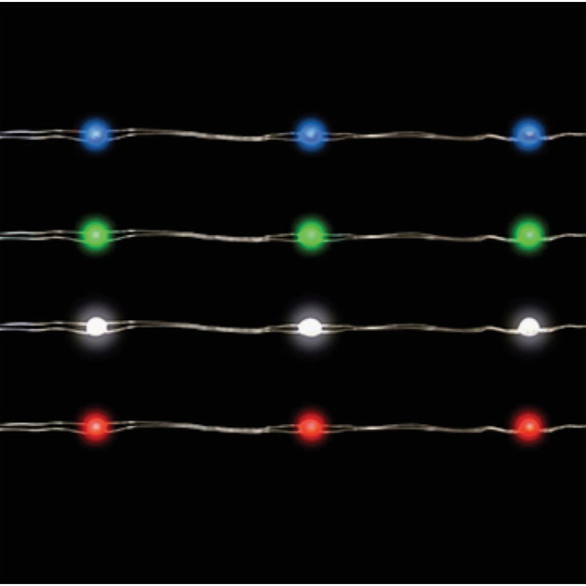 Holiday Bright Lights 100-Bulb Warm White & Multi Micro LED Battery Operated Light Set with Silver Wire Image 2