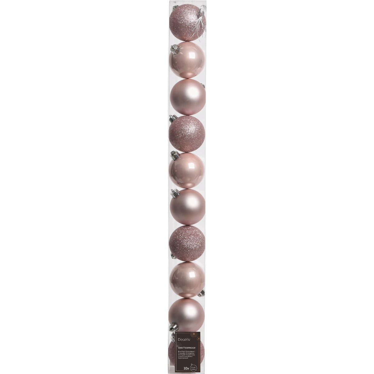 Holiday Wonderland 2.4 In. Shatterproof Blush Pink Bauble Christmas Ornament (10-Pack)