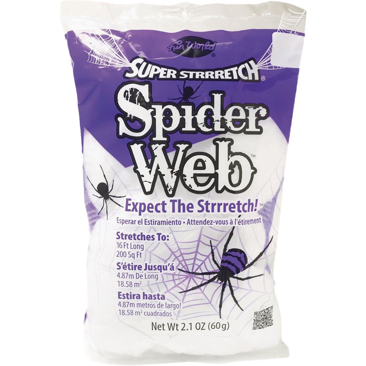 Fun World 16 Ft. Super Stretch Spider Web
