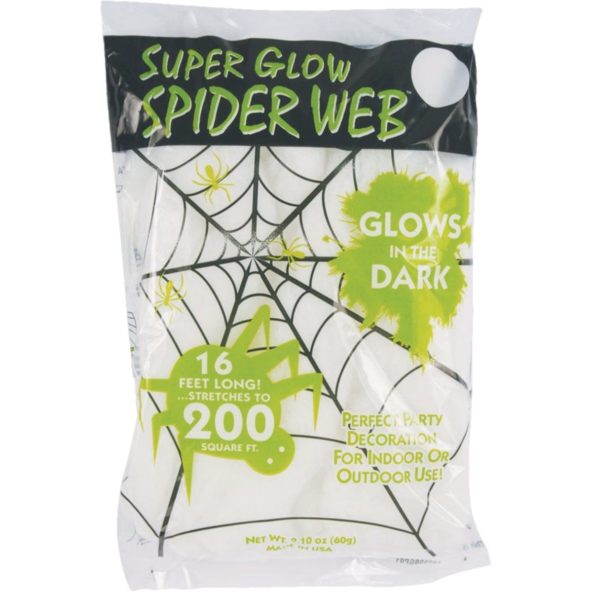 Fun World 16 Ft. Glow In the Dark Super Stretch Spider Web