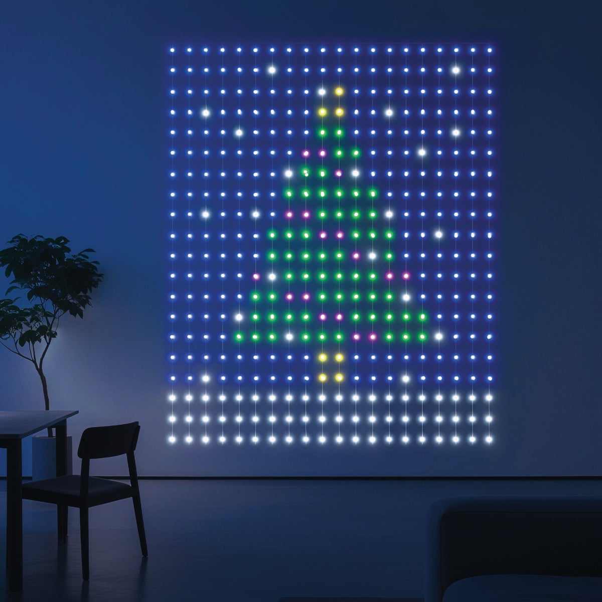 Ollny RGBIC 400-Bulb LED 4.9 Ft. x 6.6 Ft. Smart Curtain Light Set Image 2
