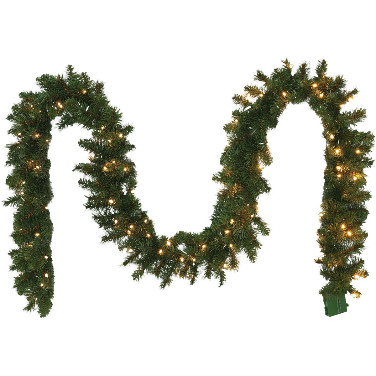 Holiday Wonderland 9 Ft. 220-Tip Prelit Warm White LED PVC Garland