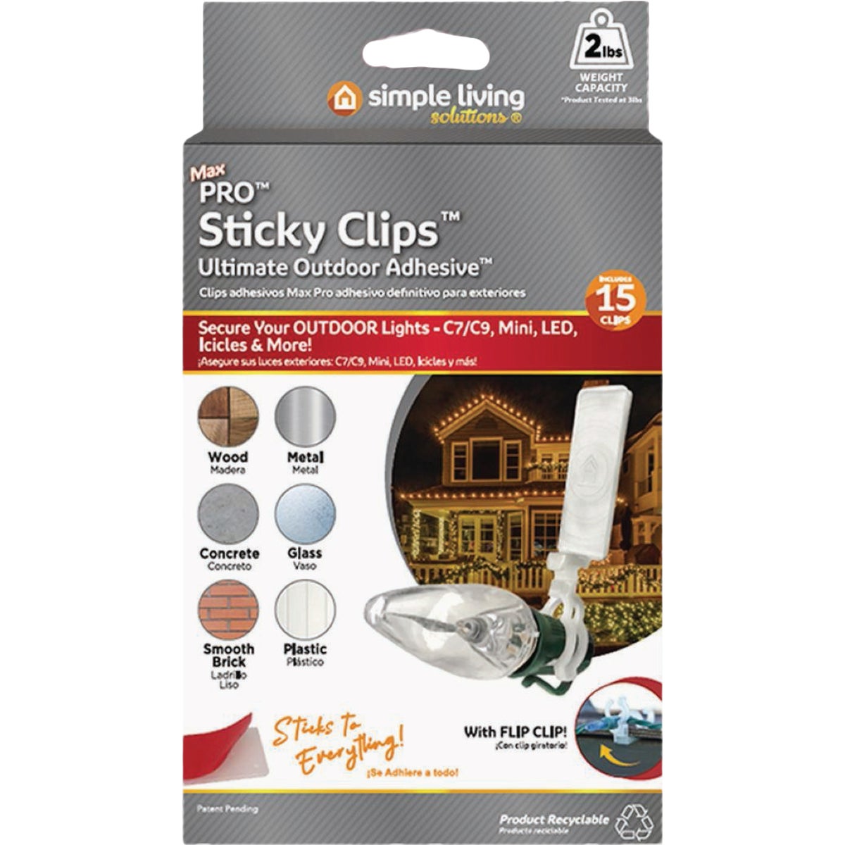 Simple Living Solutions Max PRO Sticky Clip Outdoor Adhesive (15-Pack)