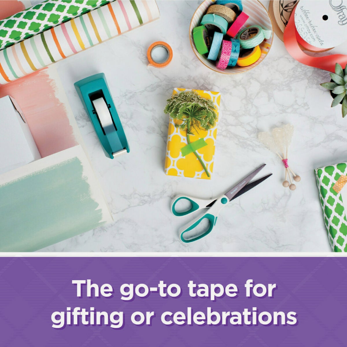 Scotch GiftWrap Tape, 3/4 In. x 300 In. (3-Pack) Image 5