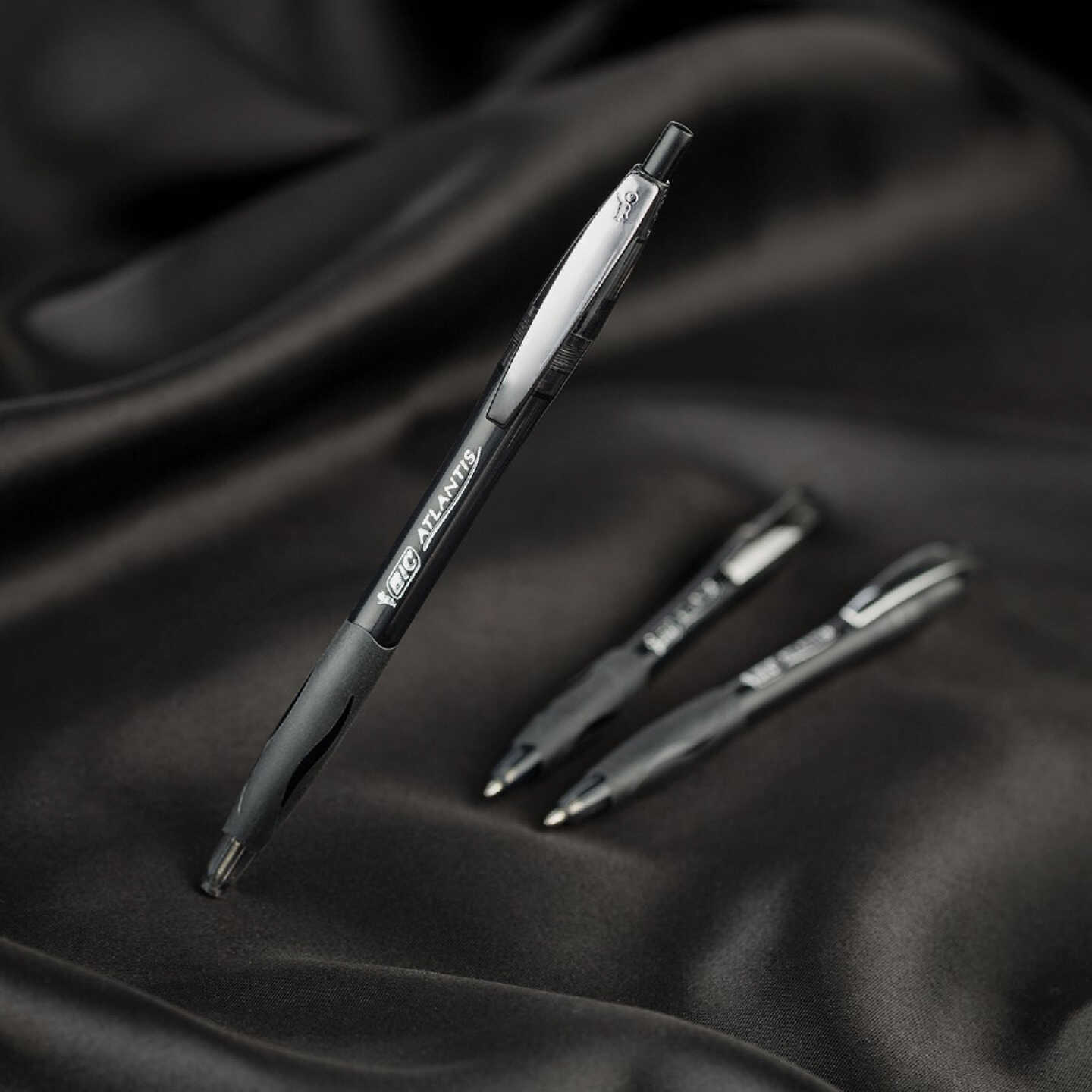 Bic Atlantis Medium Point Black Ball Point Pen (2-Pack) Image 2