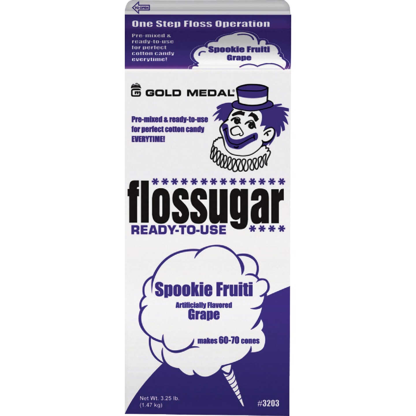 Gold Medal 1/2 Gal. Spookie Fruitti Grape Cotton Candy Sugar Image 1