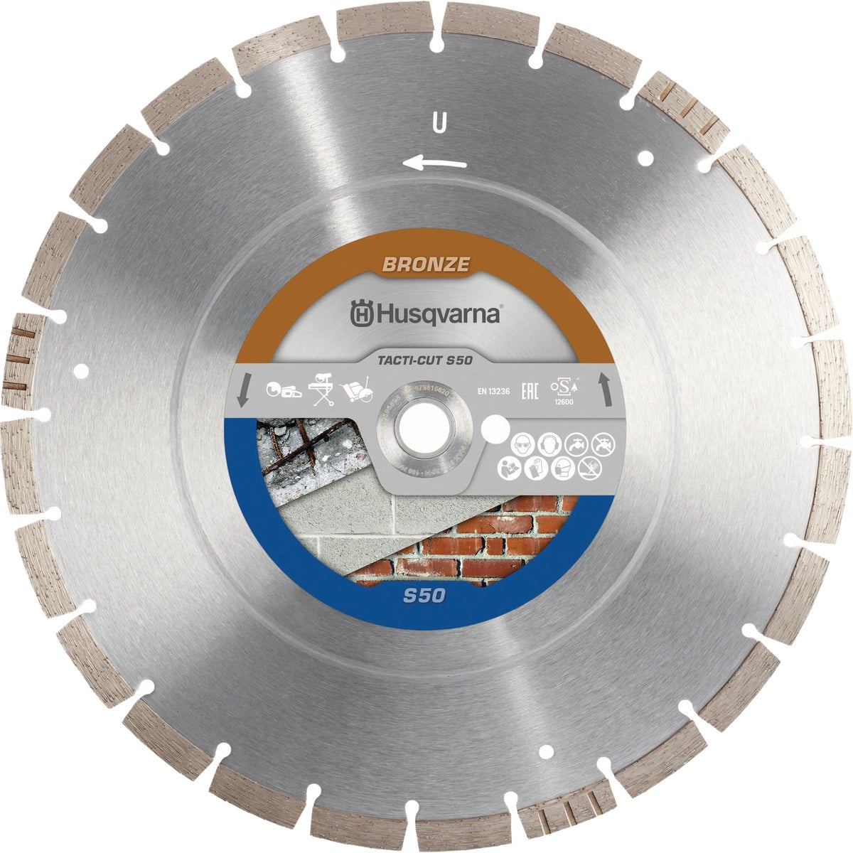 Husqvarna 12 In. Tacti-Cut S50+ Segmented Rim Diamond Blade