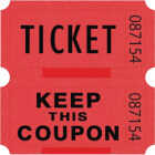 Centurion 2 In. x 2 In. Numbered Red Raffle Ticket, Double Roll Image 1